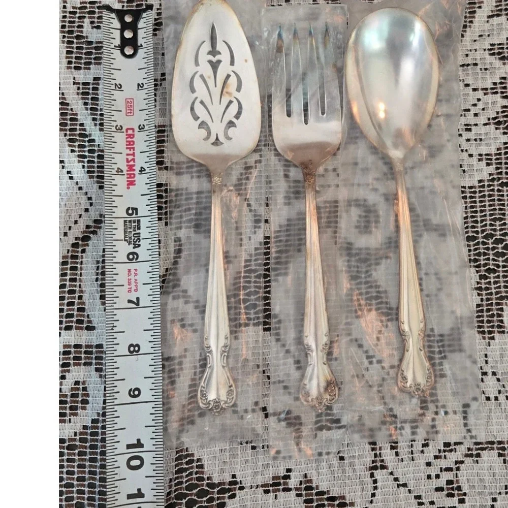 Rogers & Bro Remembrance Silverplate Serving Set 3pc Server Fork Spoon IS
